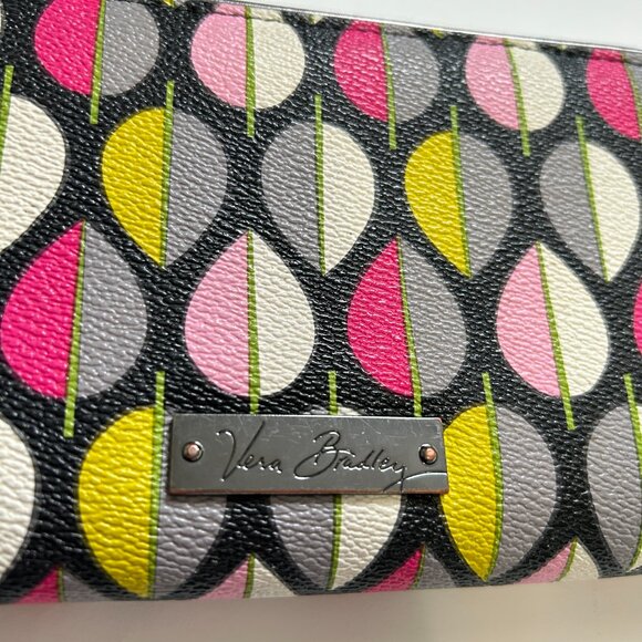 Vera Bradley Accordian Wallet Moon Drops Faux Leather Zip Around Wallet Retired - Picture 4 of 6